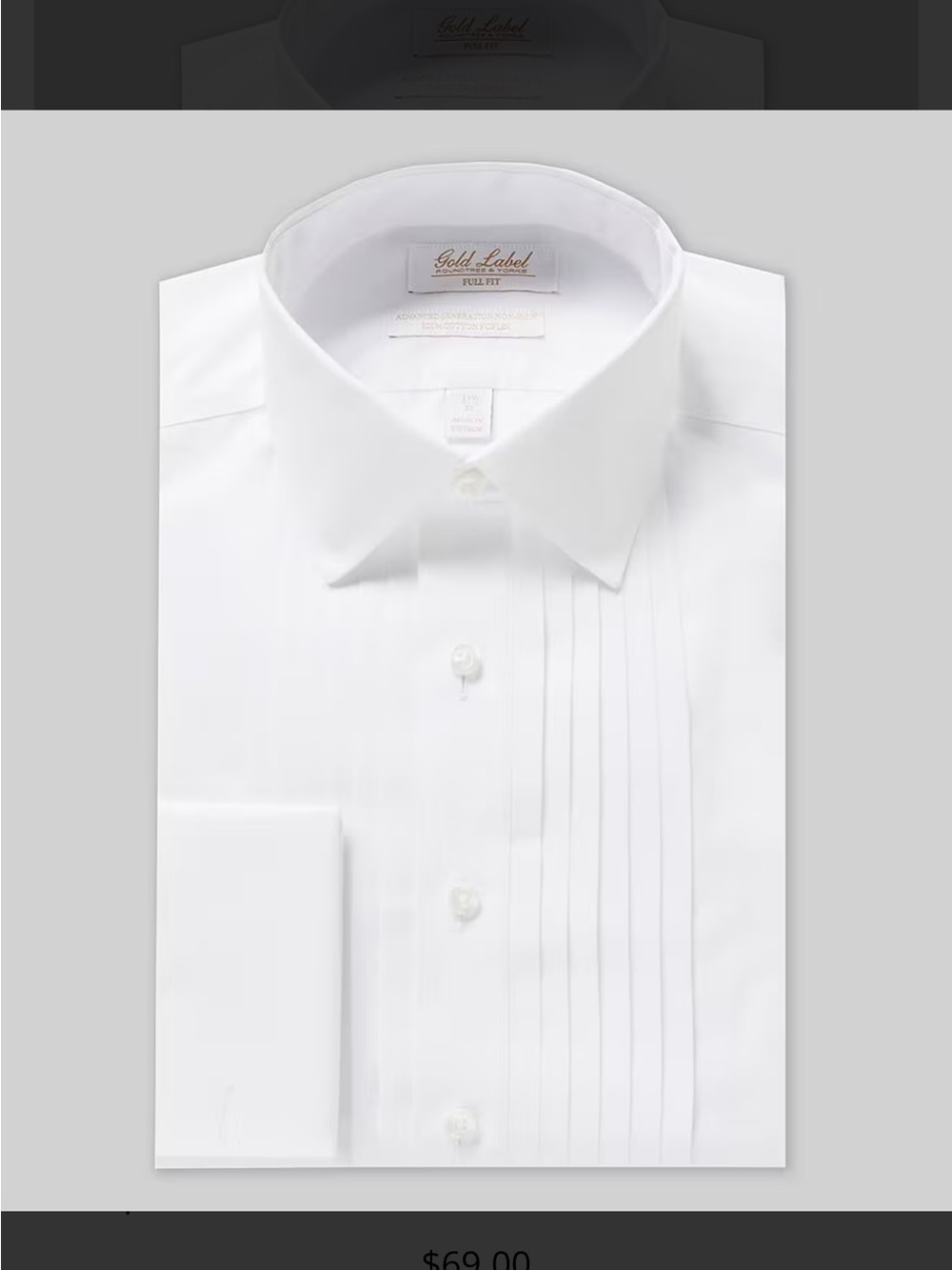 Roundtree & Yorke White Pleated Front Dress Shirt